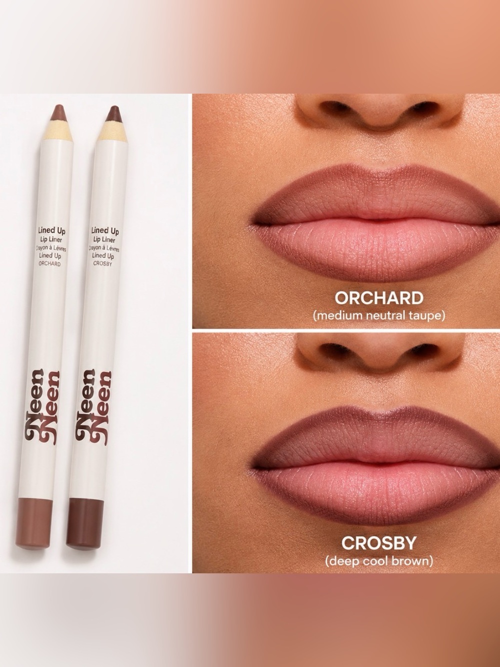 ✨ NEEN Lined Up Duo Lip Liner Set | Crosby + Orchard | Full Size | NIB ✨